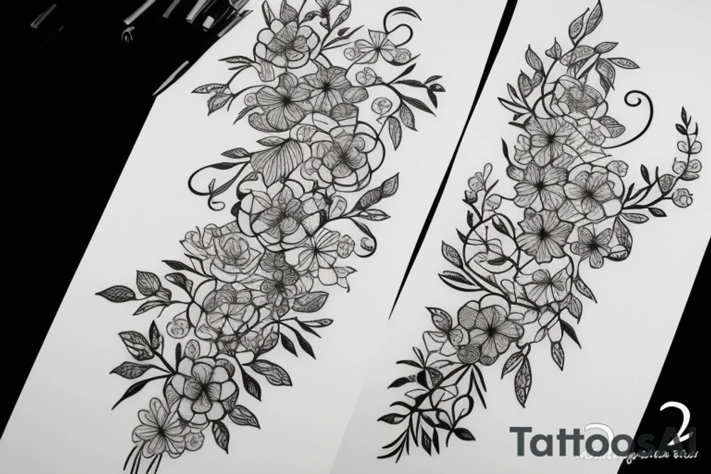Floral twist forearm simple vine tattoo idea