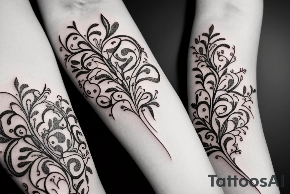 Floral twist forearm simple vine tattoo idea
