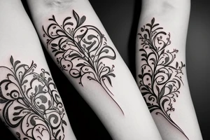 Floral twist forearm simple vine tattoo idea