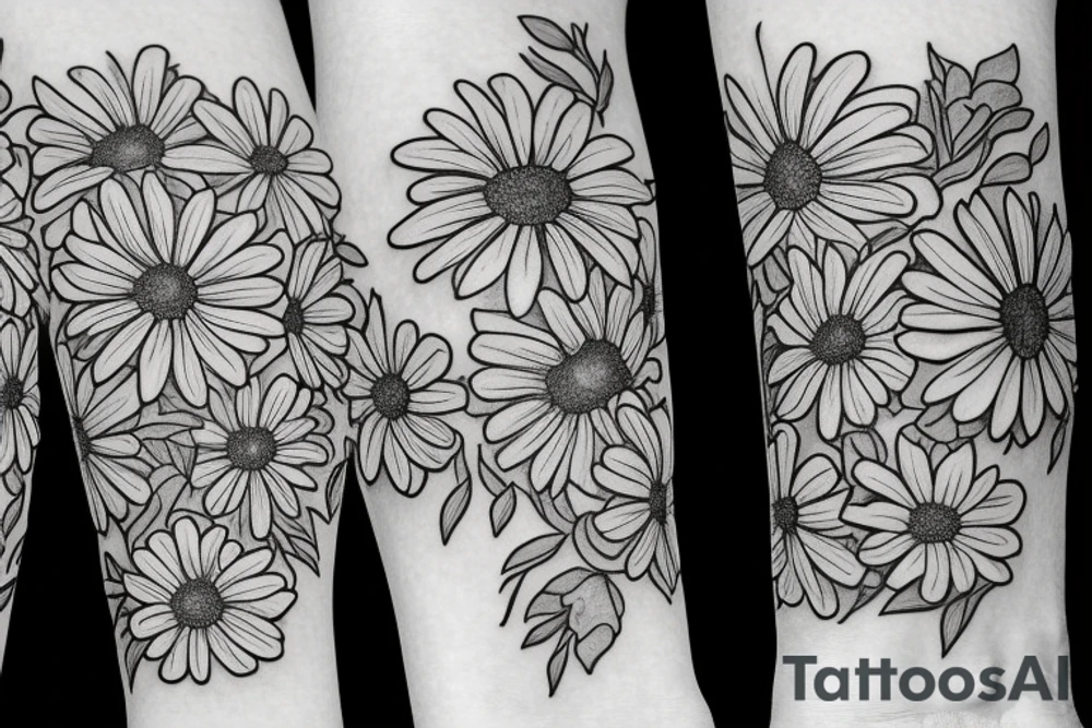 Floral twist forearm simple vine Gerber daisies tattoo idea