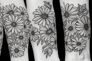 Floral twist forearm simple vine Gerber daisies tattoo idea