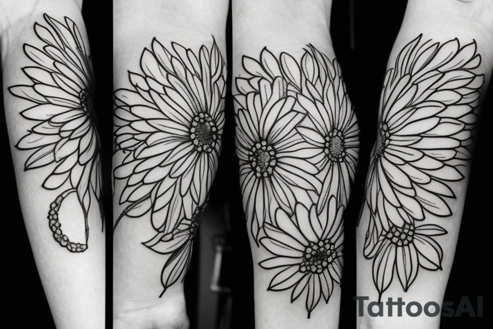 Floral twist forearm simple vine small 
Gerber daisies tattoo idea