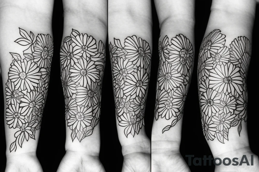 Floral twist forearm simple vine small 
Gerber daisies tattoo idea