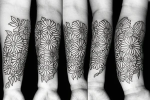 Floral twist forearm simple vine small 
Gerber daisies tattoo idea