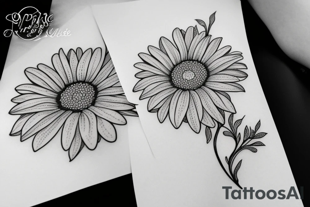 Floral twist forearm simple vine small 
Gerber daisies woman tattoo idea