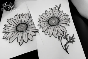 Floral twist forearm simple vine small 
Gerber daisies woman tattoo idea