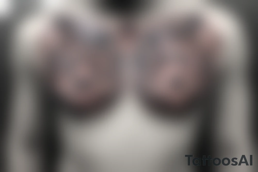 Wolf chest tattoo idea