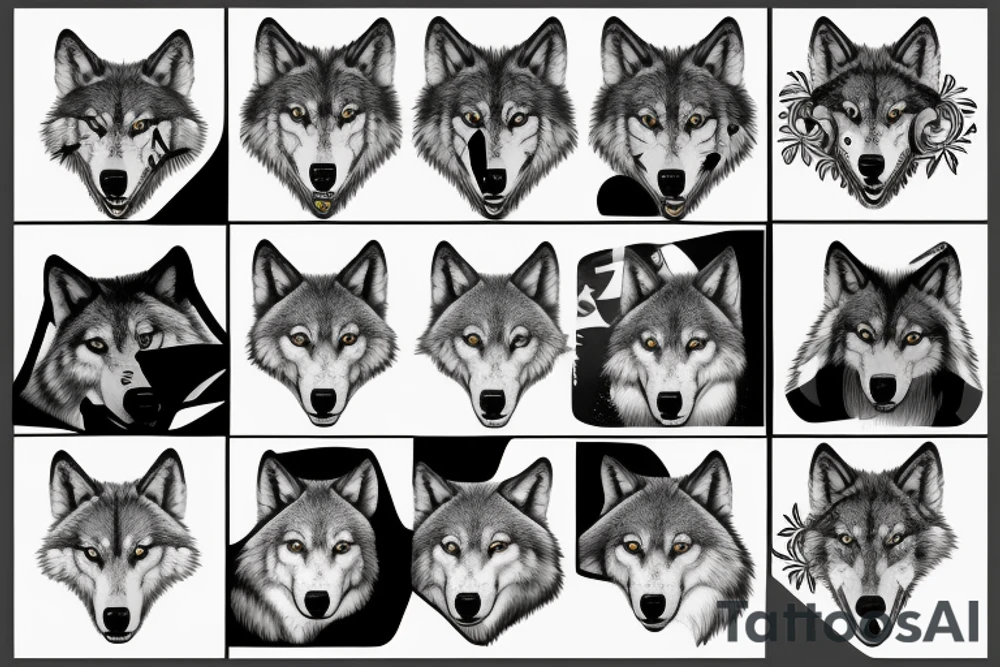Pack of wolves tattoo idea