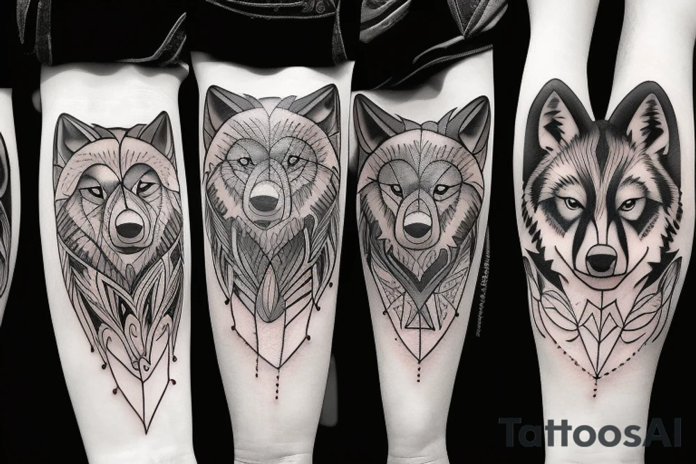 Pack of wolves tattoo idea