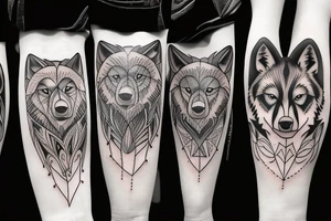 Pack of wolves tattoo idea