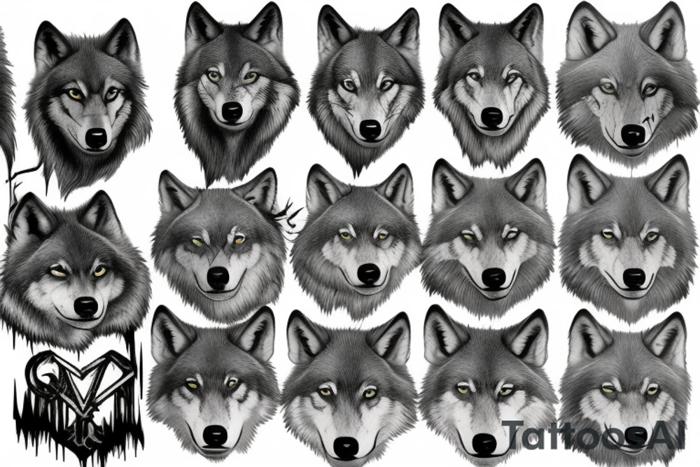 Pack of wolves tattoo idea
