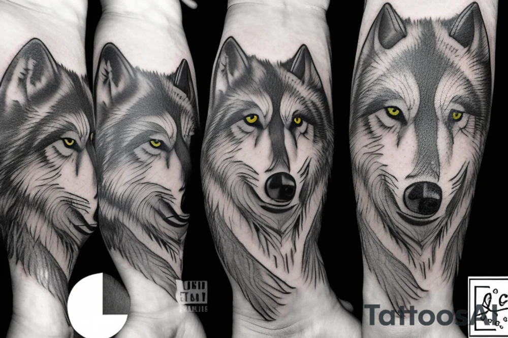 Pack of wolves tattoo idea