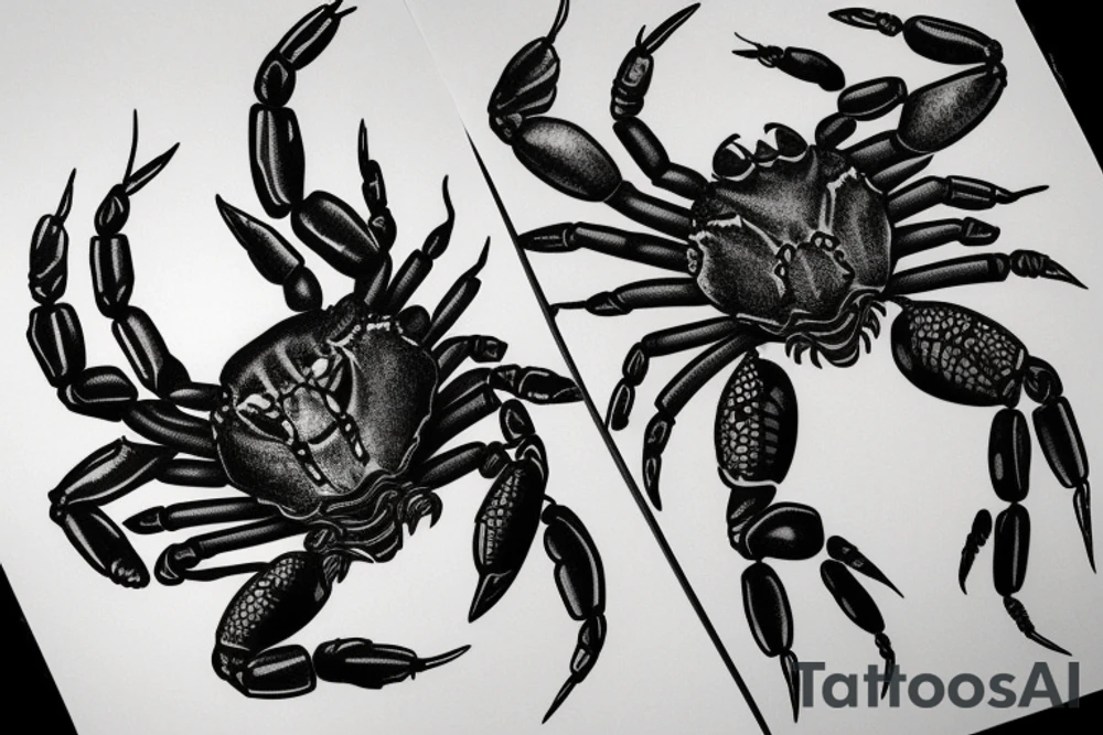 Crab and scorpion tattoo idea