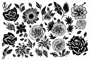 flower with red details tattoo idea