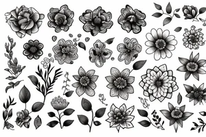 flower with red details tattoo idea