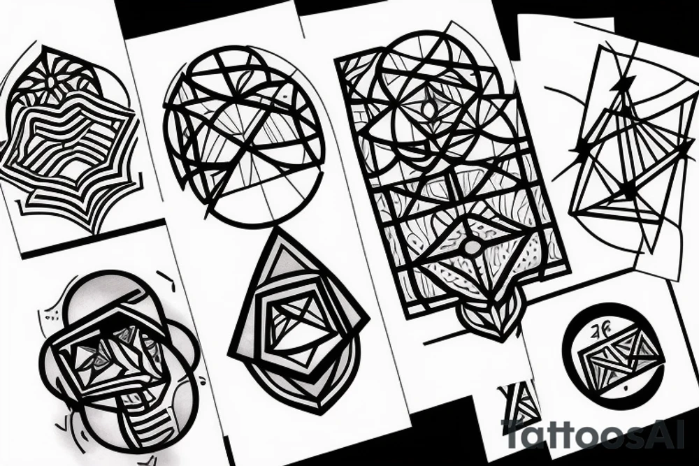geometric figures with something tattoo idea