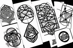 geometric figures with something tattoo idea