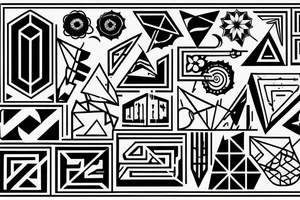 geometric figures with something tattoo idea