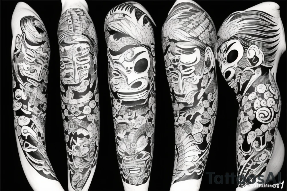 oni mask tattoo idea