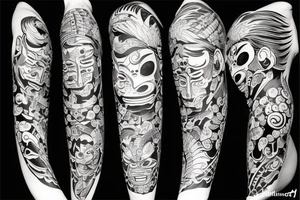 oni mask tattoo idea