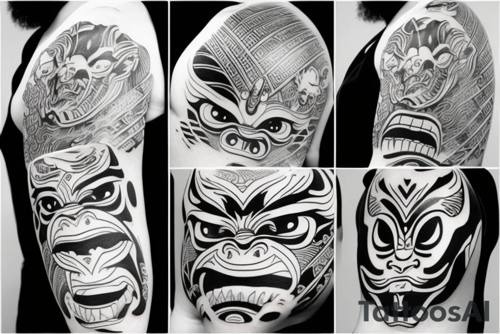 oni mask tattoo idea