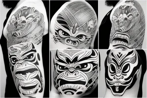 oni mask tattoo idea