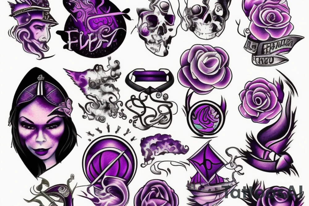 Purple fire tattoo idea