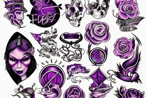 Purple fire tattoo idea