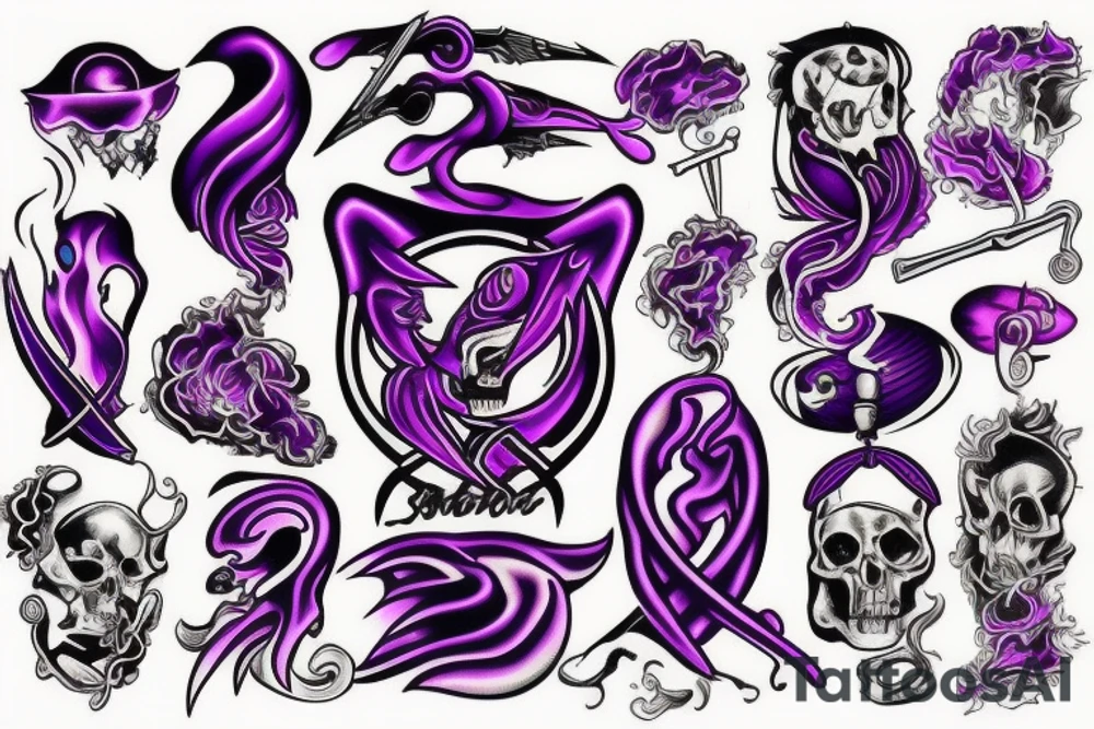 Purple fire tattoo idea