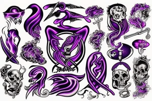 Purple fire tattoo idea