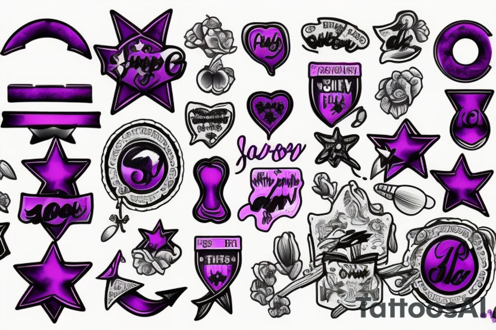Purple heart tattoo idea