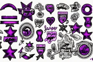Purple heart tattoo idea