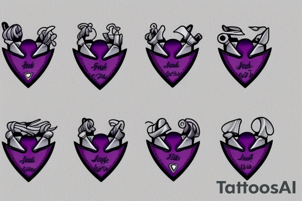 Purple heart tattoo idea