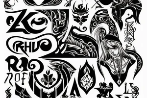 Only letters «RA6HOE» tattoo idea