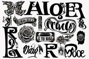 I need no paintsx only letters, only words, only «RA6HOE» tattoo idea