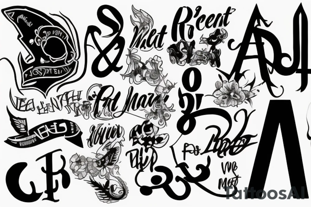 I need no paintsx only letters, only words, only «RA6HOE» tattoo idea