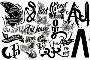 I need no paintsx only letters, only words, only «RA6HOE» tattoo idea