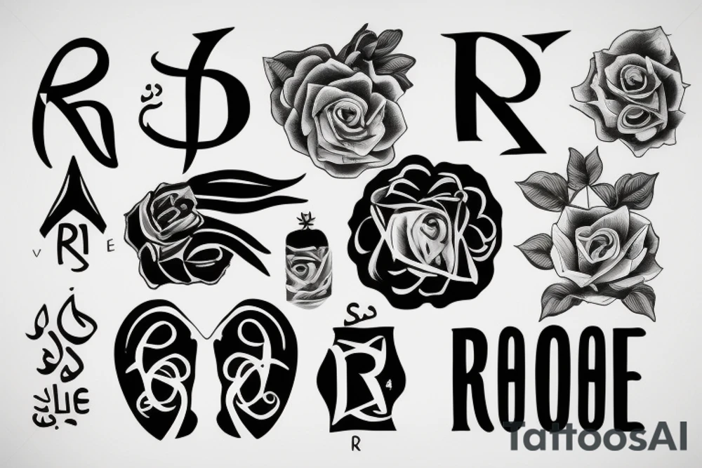 Text "RA6HOE" tattoo idea