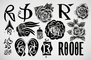Text "RA6HOE" tattoo idea