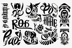Text "RA6HOE" tattoo idea
