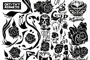 Only text without paint RA6HOE tattoo idea