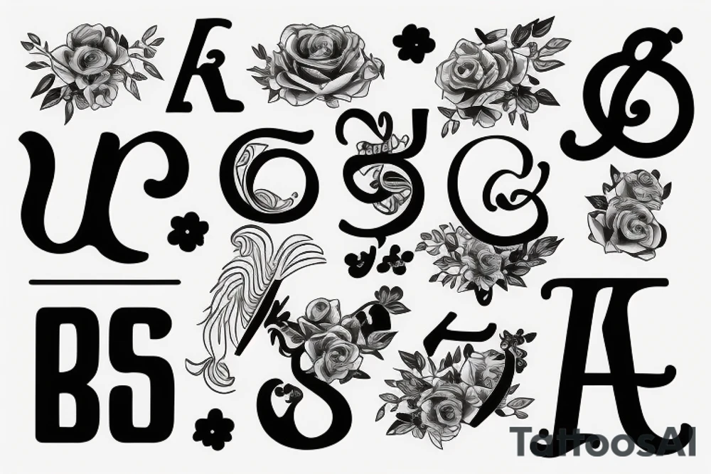 Letters RA6HOE tattoo idea