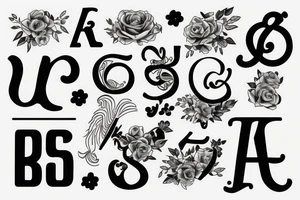 Letters RA6HOE tattoo idea
