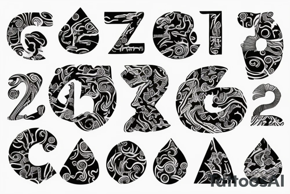 Letters ZHUK tattoo idea