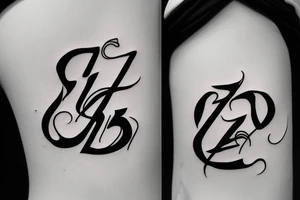 Letters ZHUK tattoo idea