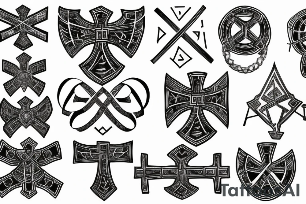 iron cross outline tattoo idea
