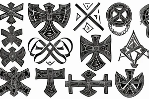 iron cross outline tattoo idea