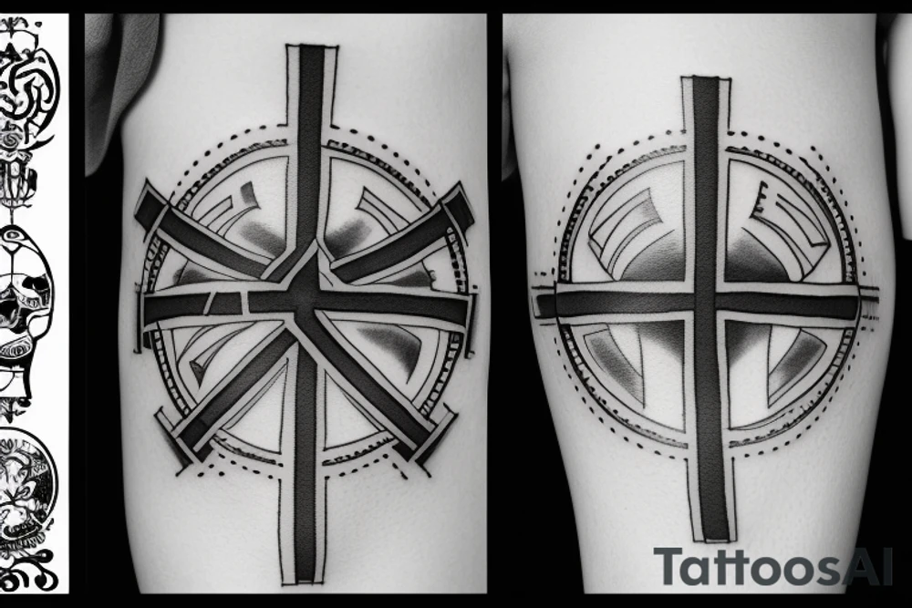 iron cross outline tattoo idea