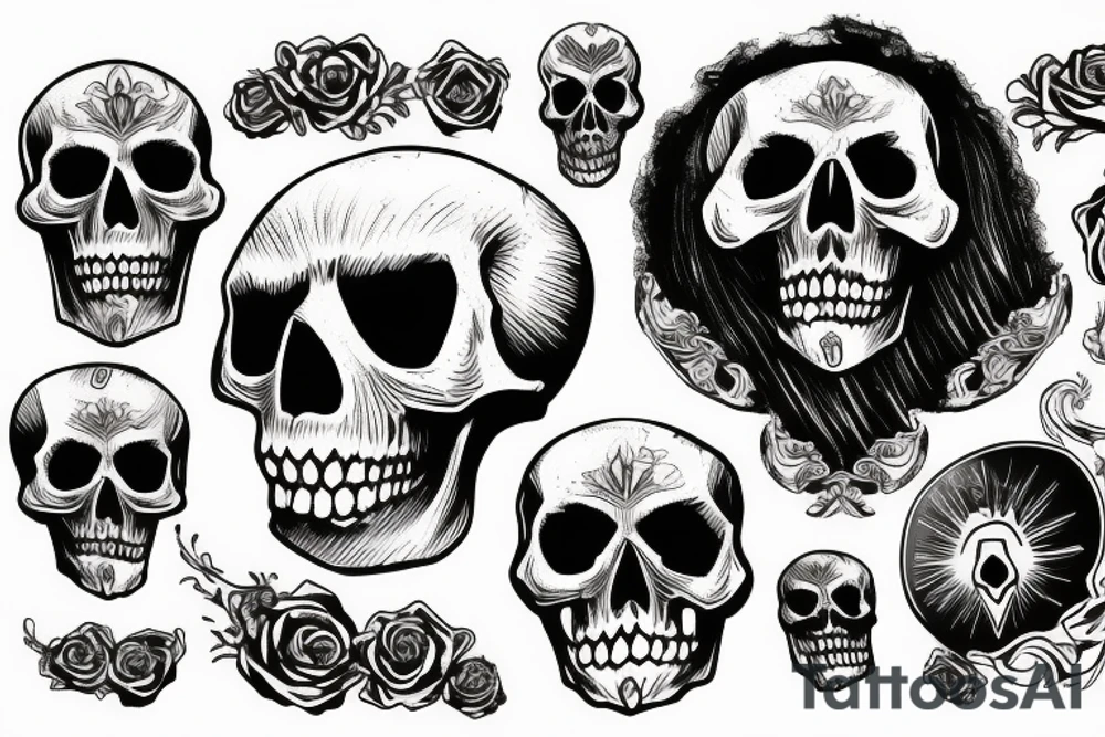 flaming skull tattoo idea