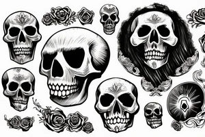 flaming skull tattoo idea
